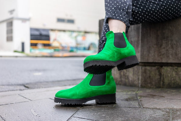 thierry rabotin レプラコーングリーンのサイドゴアブーツ – オート