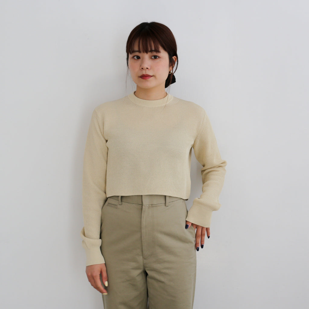 AURALEE FLAT YARN RIB KNIT SHORT P/O / WASHED FINX CHINO NARROW