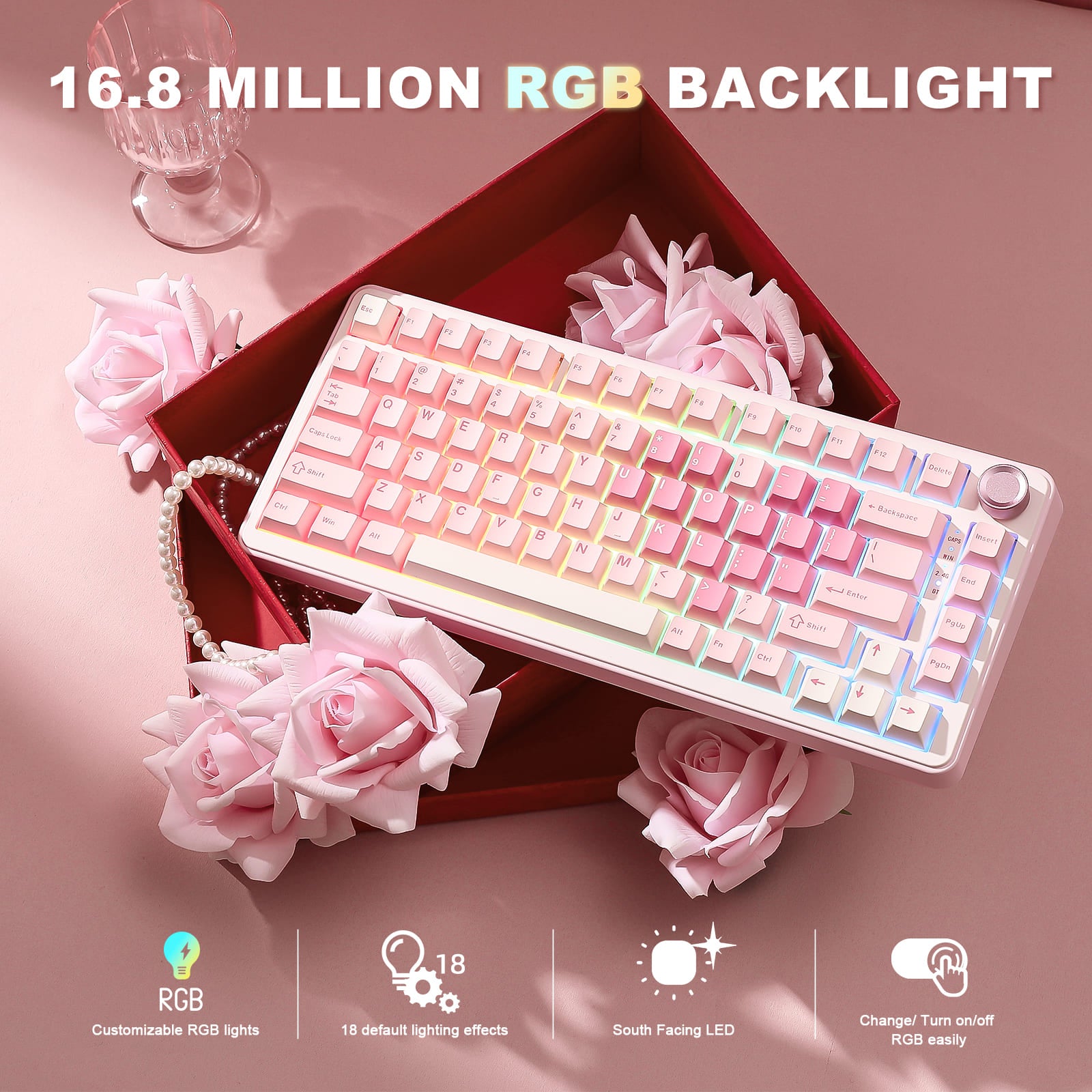 YUNZII B75 Pro Pink Sweetness in Every Keystroke – A Touch of