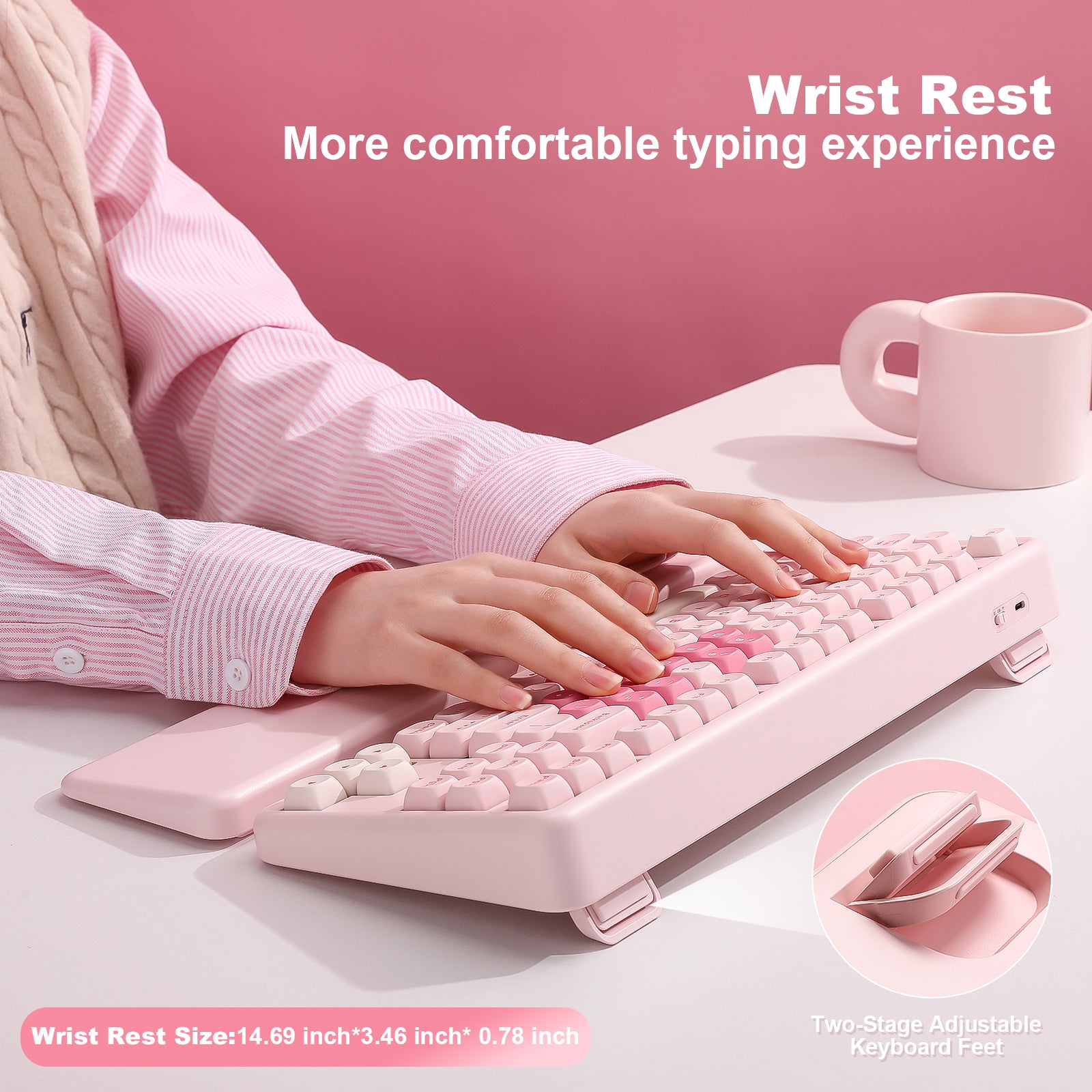YUNZII B87 in Pink Heart Keyboard: Sweeten Your Workspace