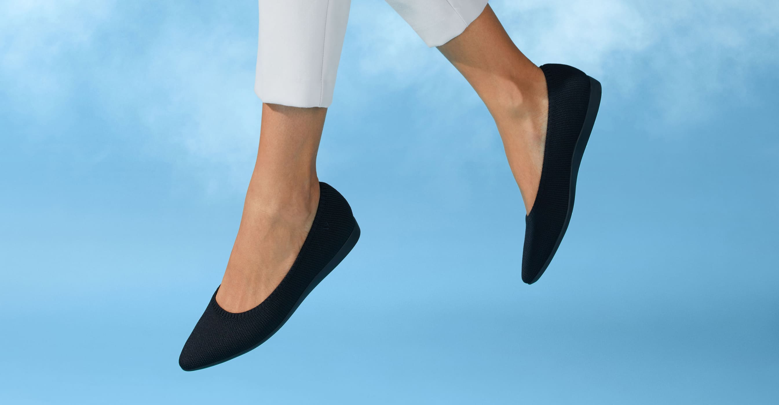 Aria Walker 超撥水] ポインテッドトゥ 超軽量 厚底 フラットシューズ