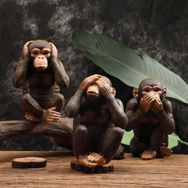 Wild Three Wise Monkeys – Arte Attic