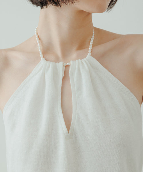BIOTOP(ビオトープ) / 【yo BIOTOP】halter neck linen top (トップス