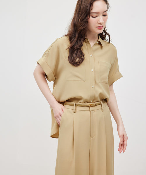 ROPÉ(ロペ) / 【新色追加】トリアセバックサテンフラップシャツ