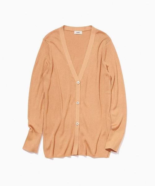 ROPÉ(ロペ) / 【洗える】シルク100％Vネックリブロングカーデガン