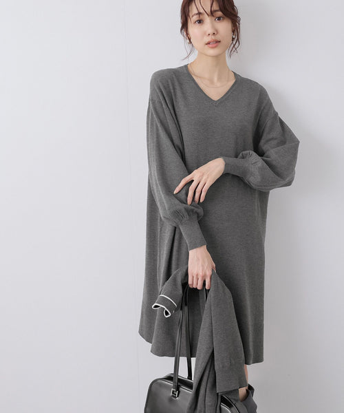 ROPÉ PICNIC(ロペピクニック) / Vネックチュニックニットワンピース