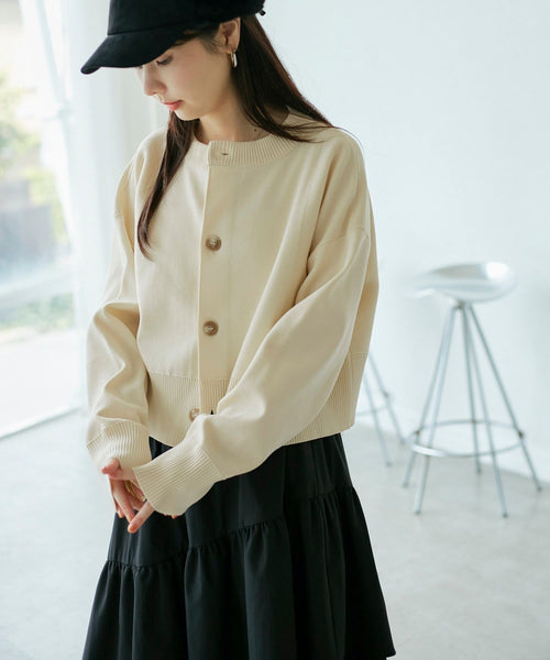 ROPÉ PICNIC(ロペピクニック) / 編み切り替えニットカーディガン