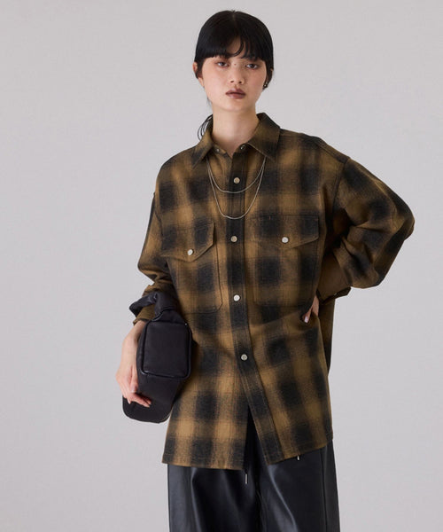 ADAM ET ROPÉ FEMME(アダム エ ロペ ファム) / オンブレチェックシャツ