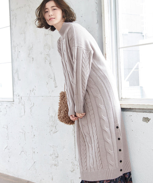 ROPÉ PICNIC(ロペピクニック) / ケーブル編みニットワンピース