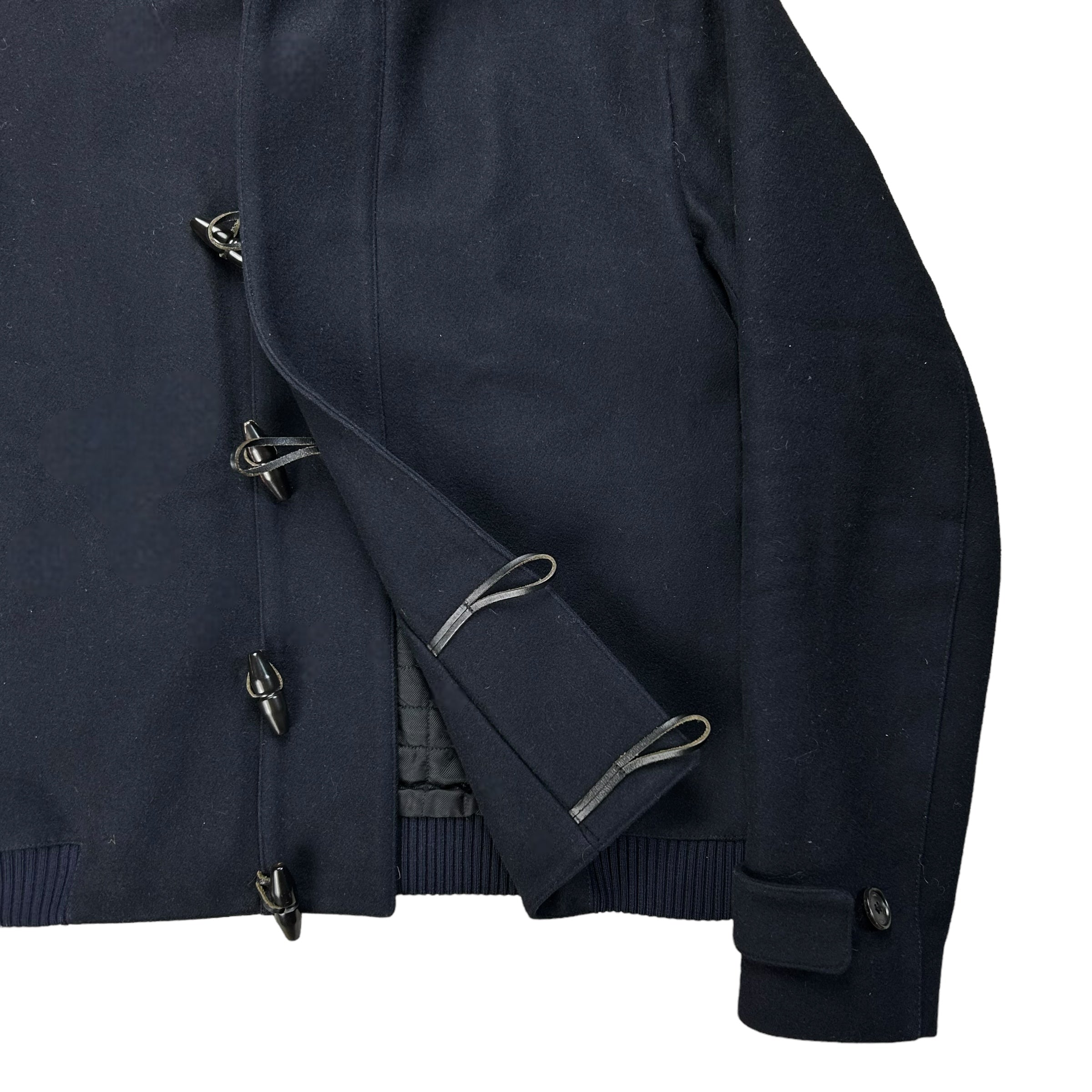 Vertical Rags - Dior Homme Leather Trimmed Hooded Duffle Jacket