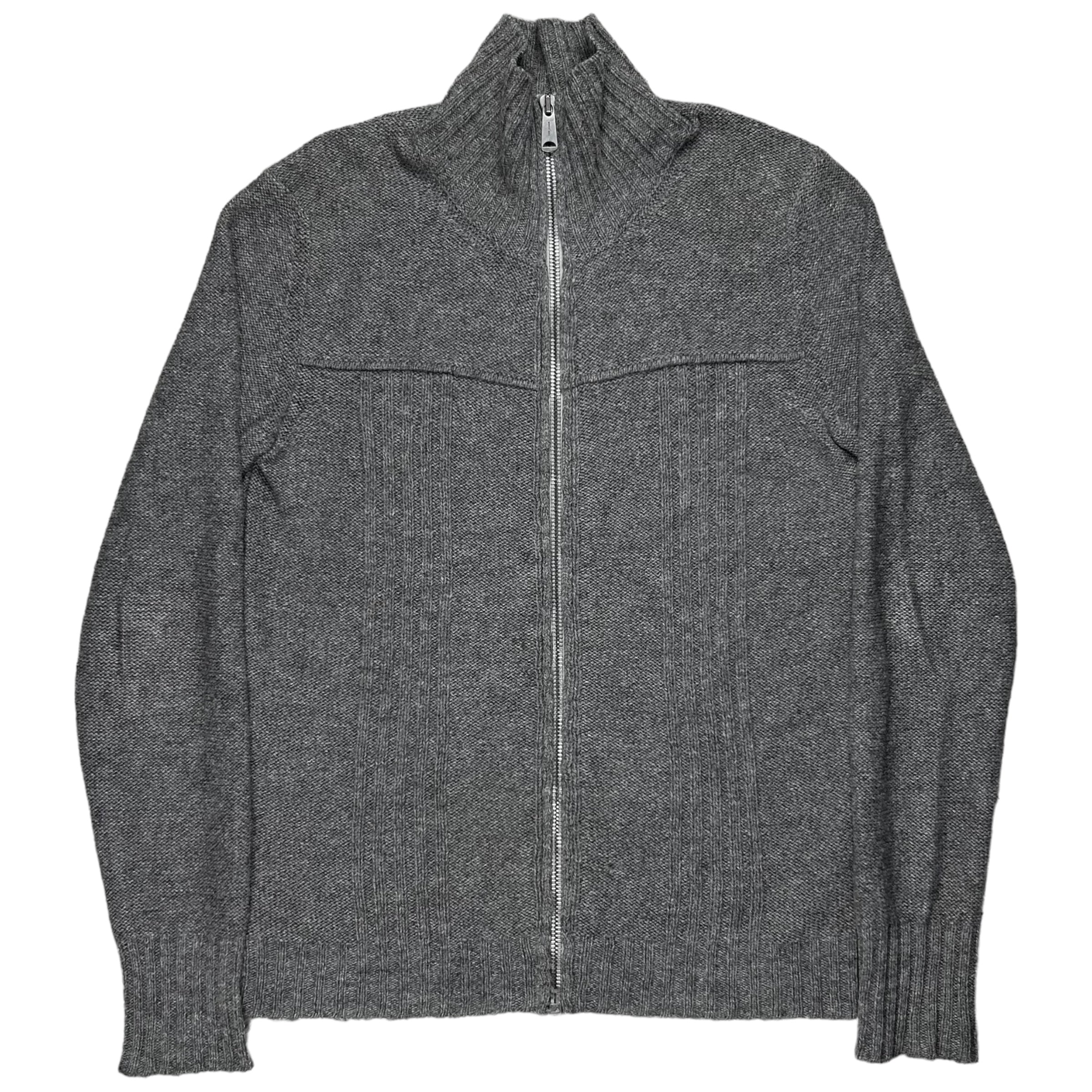 Vertical Rags - Dior Homme Ridged Wool Zip Sweater - AW06