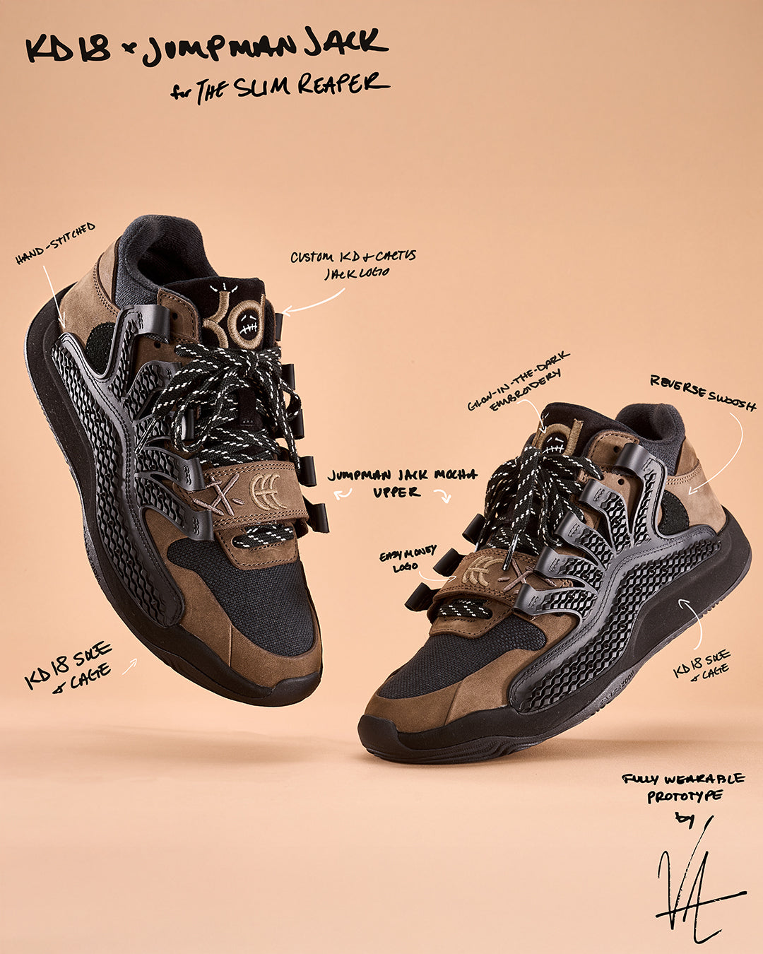 Nike KD 18 x Travis Scott Jumpman Jack personnalisé par Vick