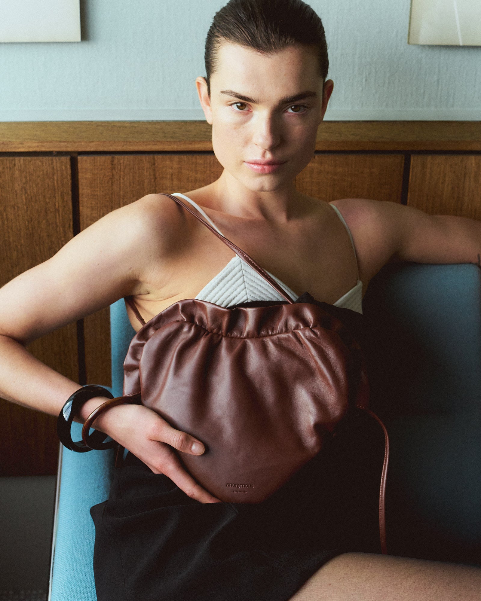 Zally heart bag Shiny lamb Stone | Anonymous Copenhagen Official