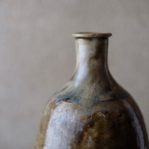 時代 鉄釉卯の斑 徳利 瀬戸・美濃 花生 (江戸中期) – 逢季荘