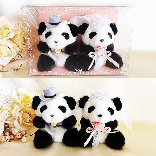 新品未使用　パンダ　ぬいぐるみ　キッチュパンダ　ウェディング ぬいぐるみ【結婚式ウェルカムドールBOX<パンダ>】をセットに