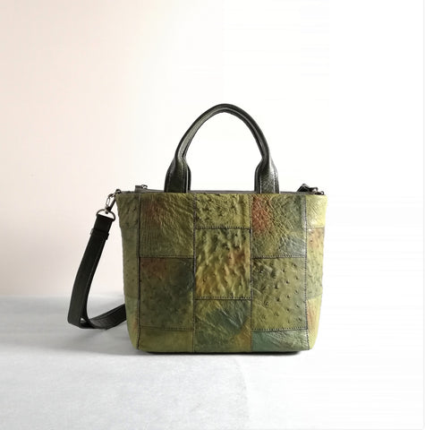 限定》オーストリッチパッチワーク！2Wayハンドバッグ – イビサ