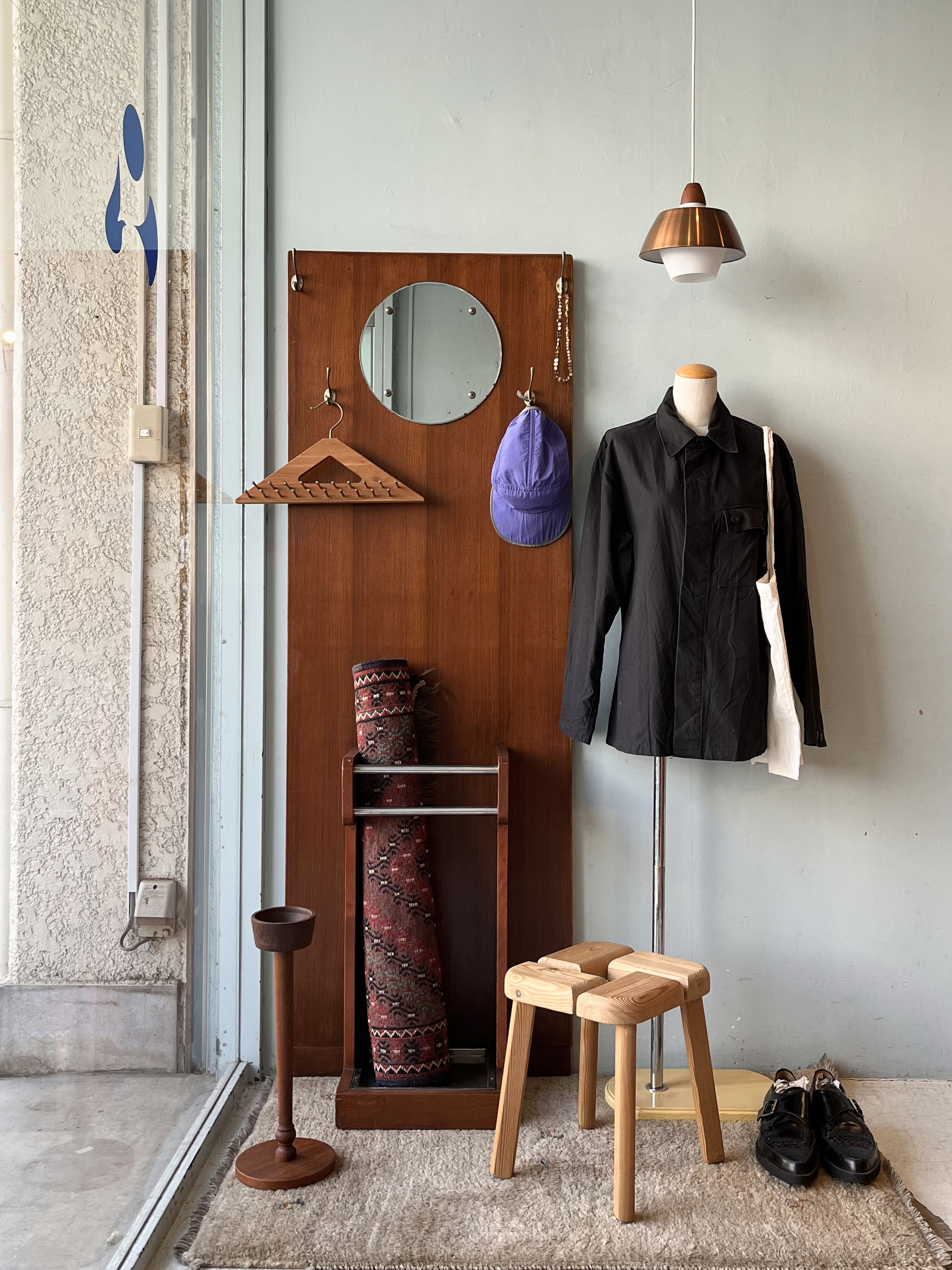 ジャパンヴィンテージ ホールスタンド 傘立て ハンガーラック レトロ