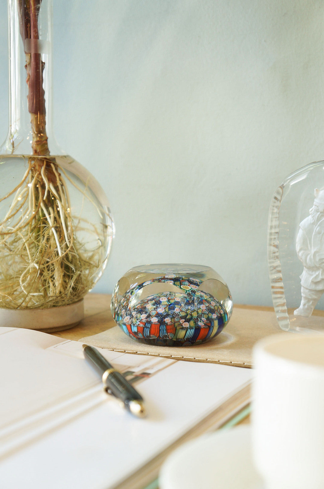 イタリア ベネチアングラス ミルフィオリ ペーパーウェイト ガラス工芸