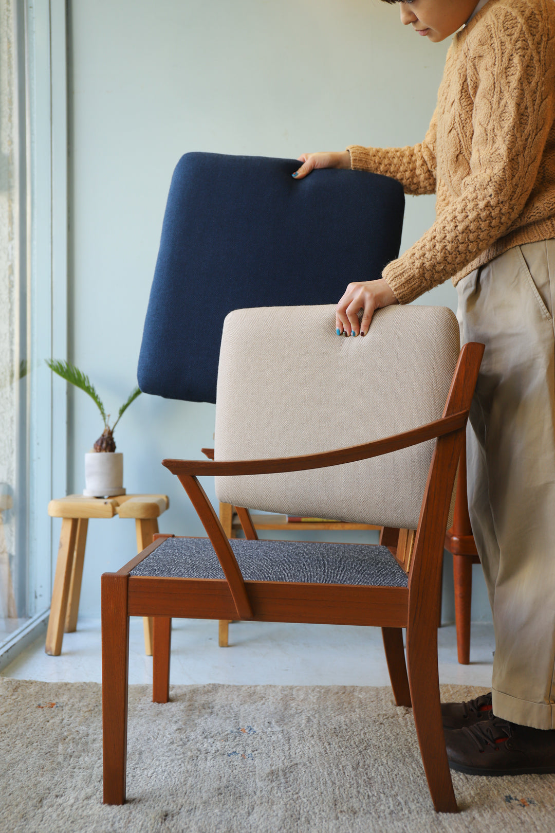 ジャパンヴィンテージ ラウンジチェア アームチェア チーク材 椅子