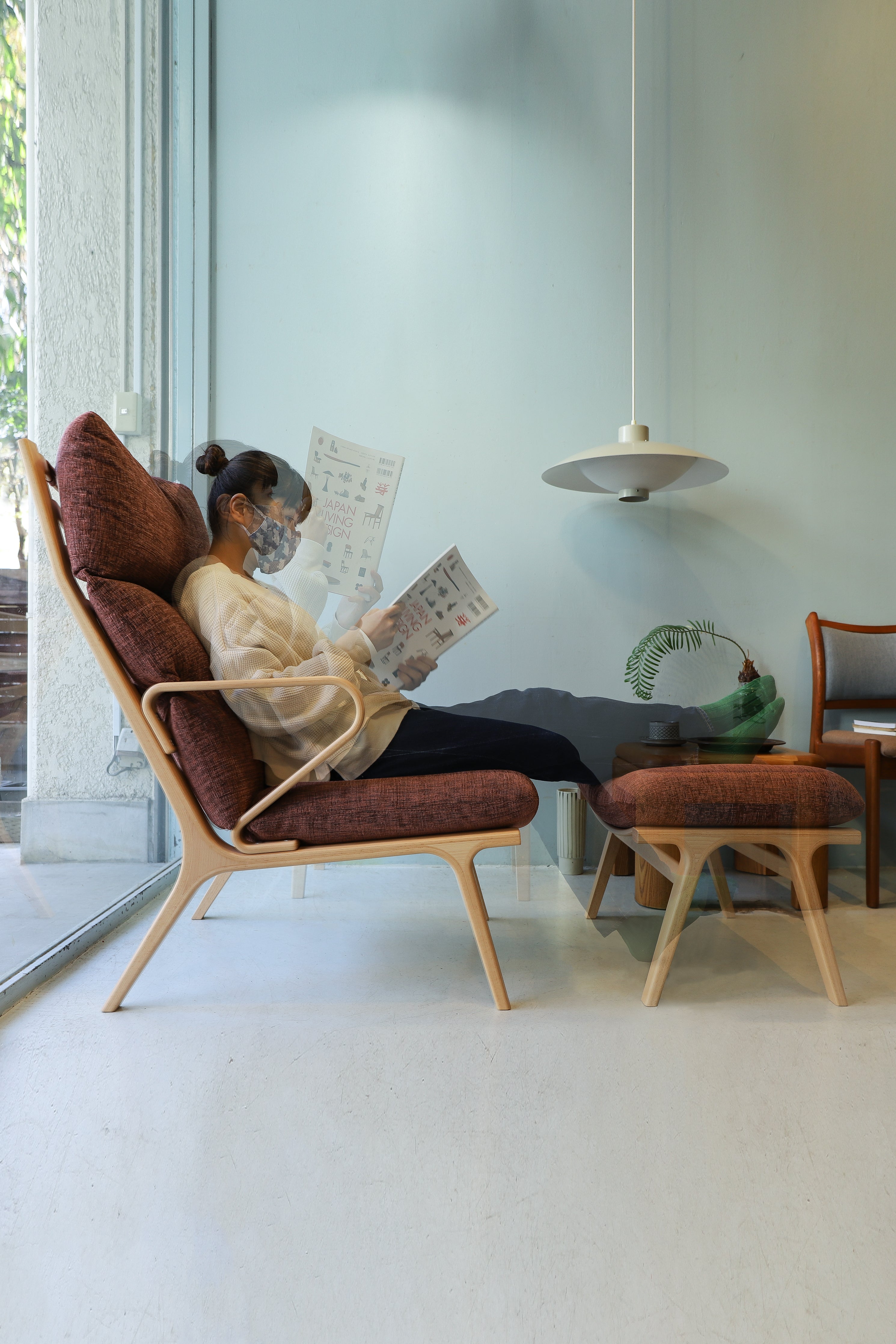 天童木工 イージーチェア 1Pソファ オットマン ビーチ材/Tendo Easy