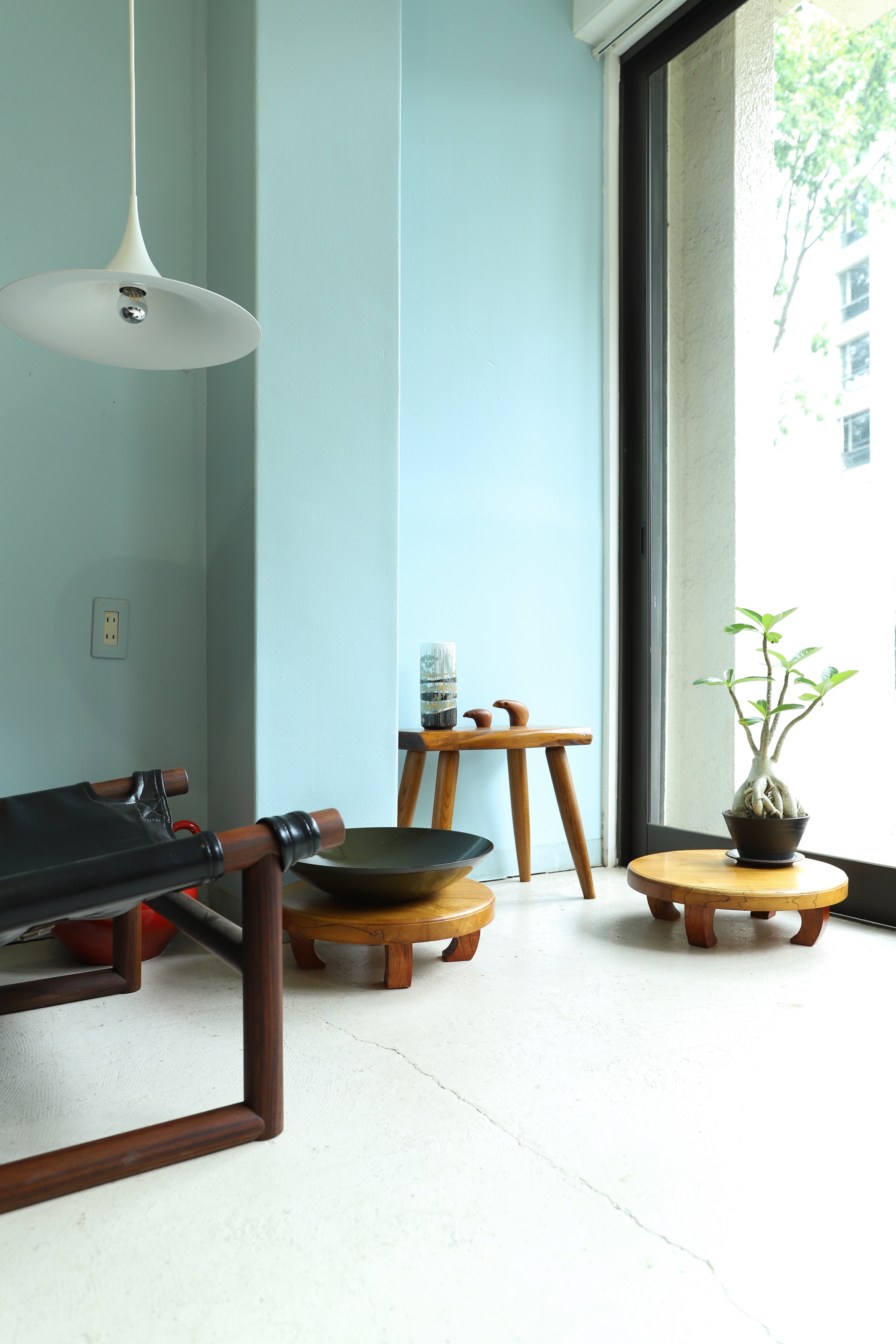 無垢材 サイドテーブル スツール 花台/Solid Wood Side Table Stool