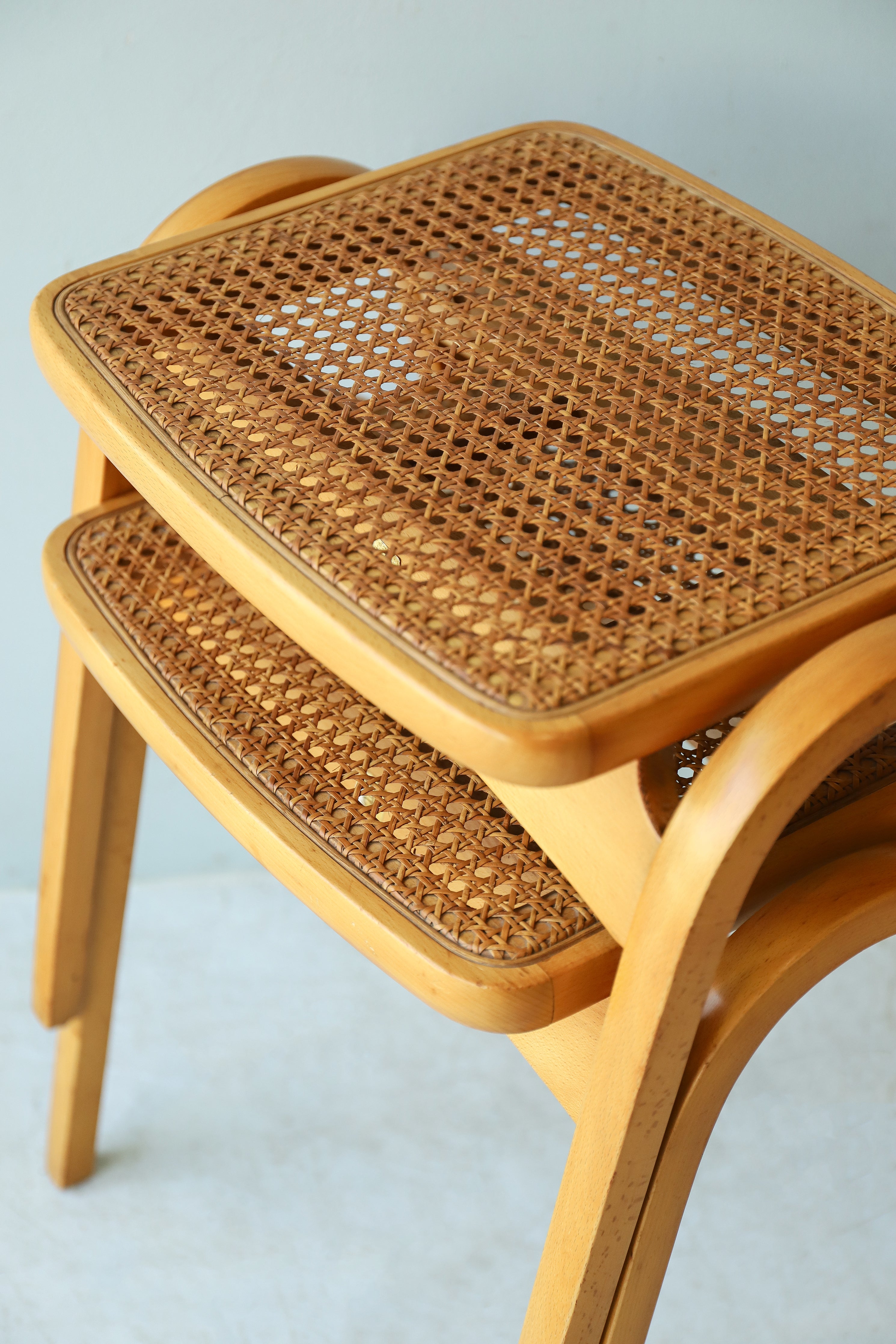 秋田木工 スタッキングスツール ラタン 剣持勇 ジャパニーズモダン