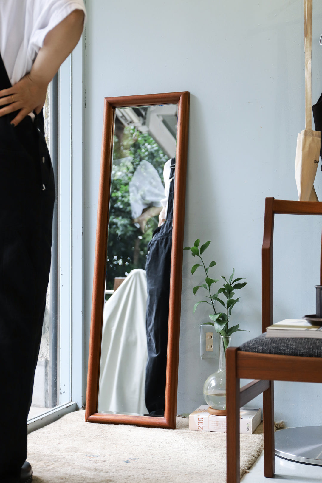 デンマーク ヴィンテージ 姿見 ミラー 鏡 チーク材 インテリア 北欧