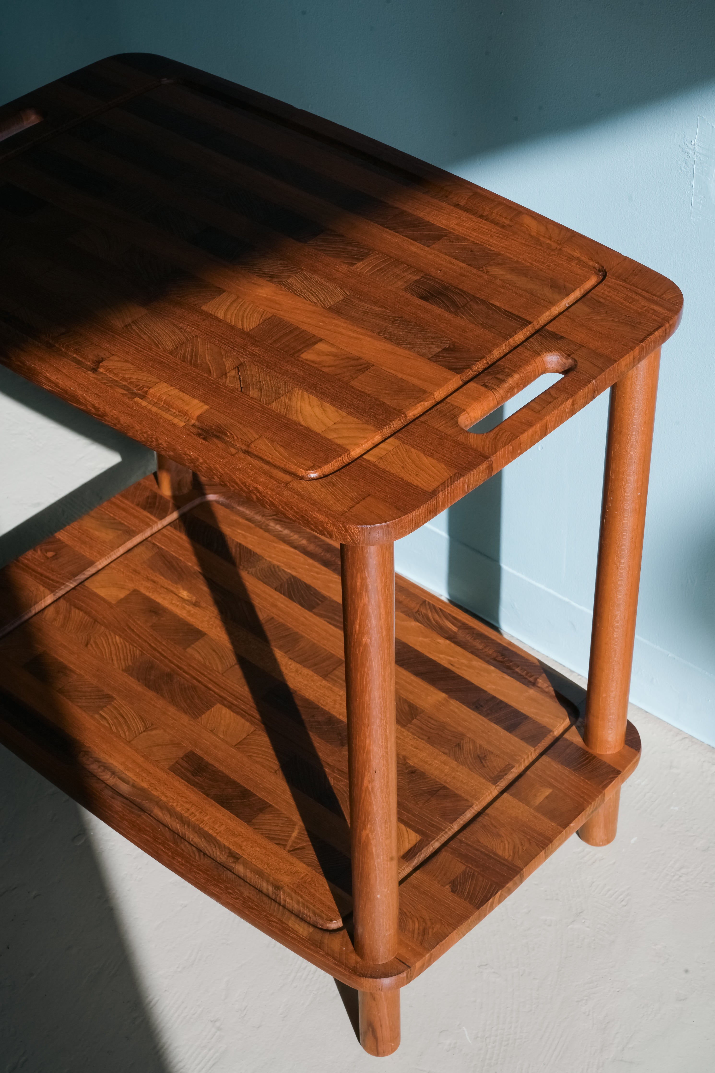 デンマークヴィンテージ サイドテーブル シェルフ チーク材 北欧家具