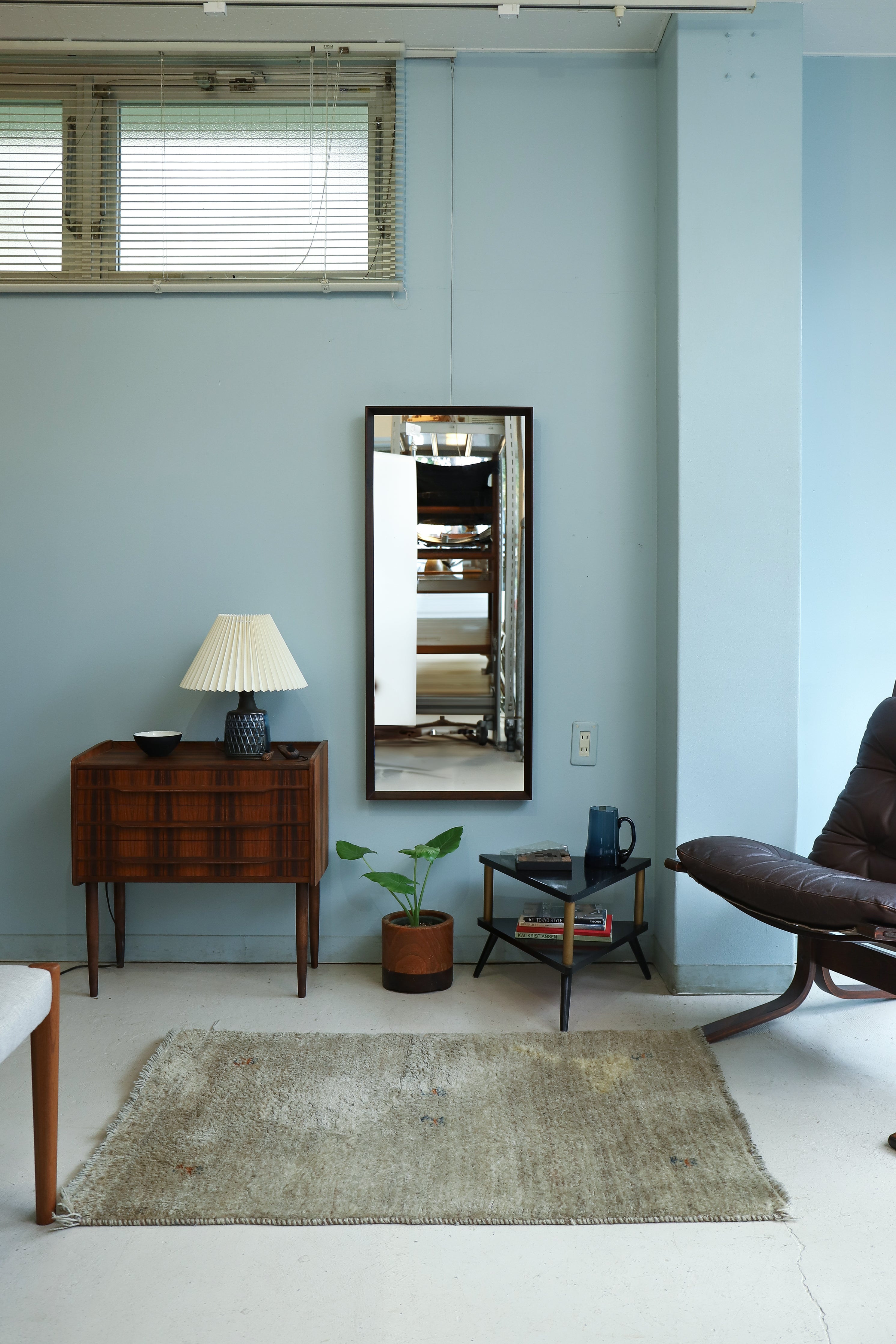 デンマークヴィンテージ ウォールミラー 姿見 ローズウッド材 北欧