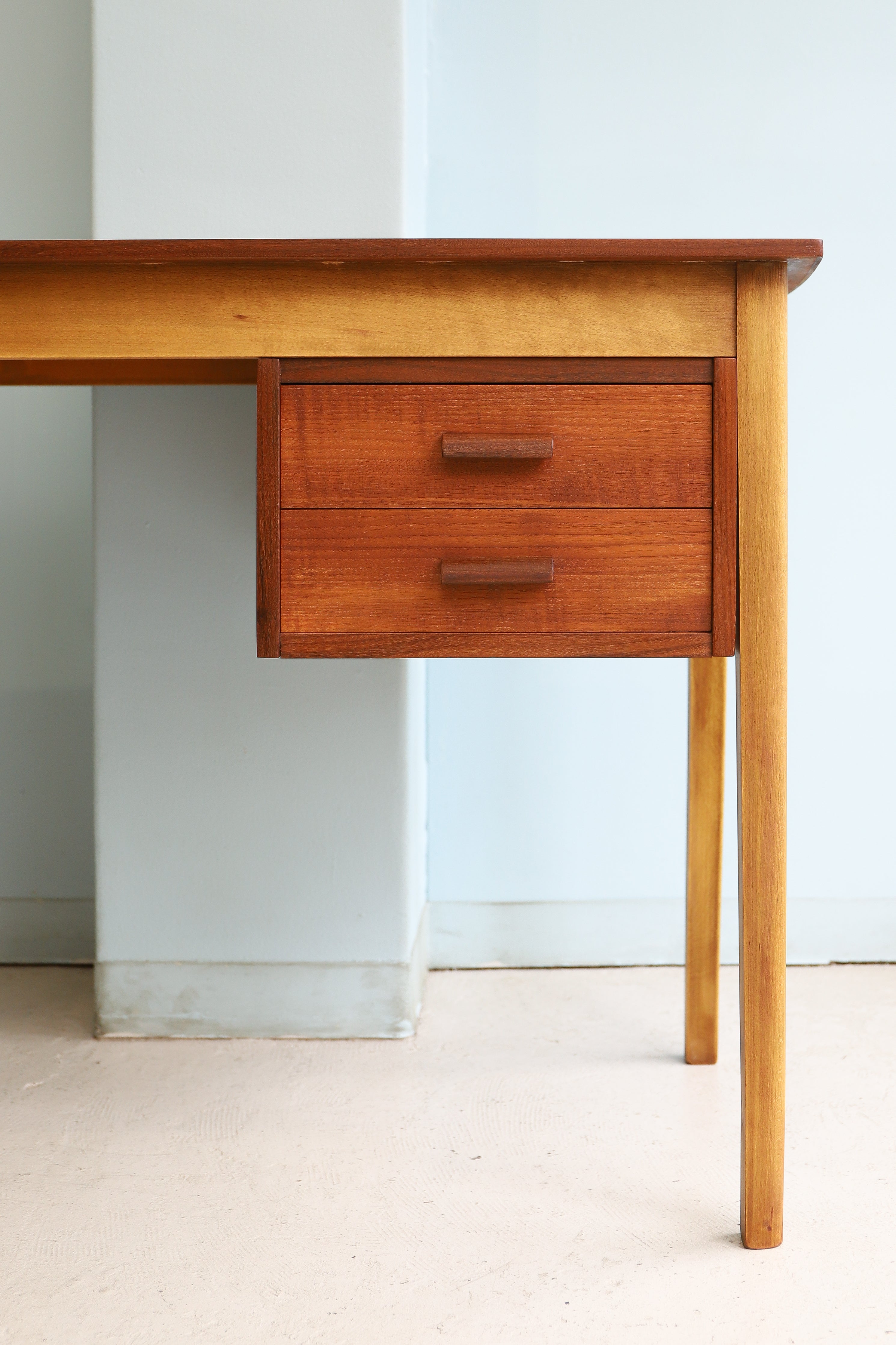 デンマークヴィンテージ デスク 片袖 机 北欧家具/Single Pedestal