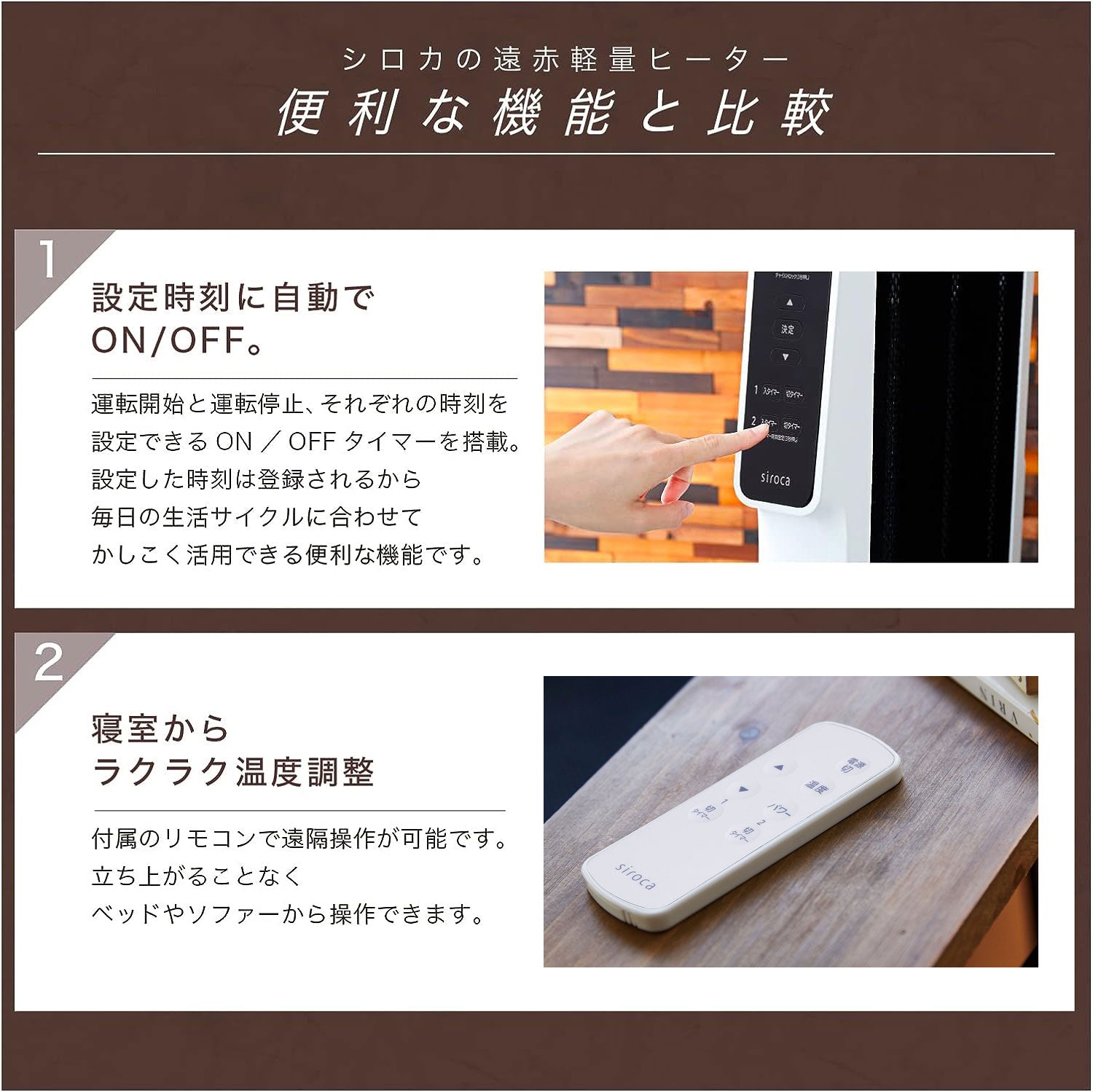 中古品リモコン欠品・本体のみ シロカ遠赤軽量ヒーターSN-M371W2022年