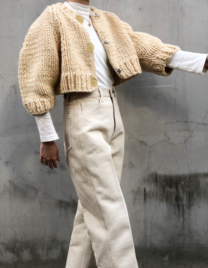 FUMIKA_UCHIDA/Wool Hand Knitted/CROPPED CARDIGAN