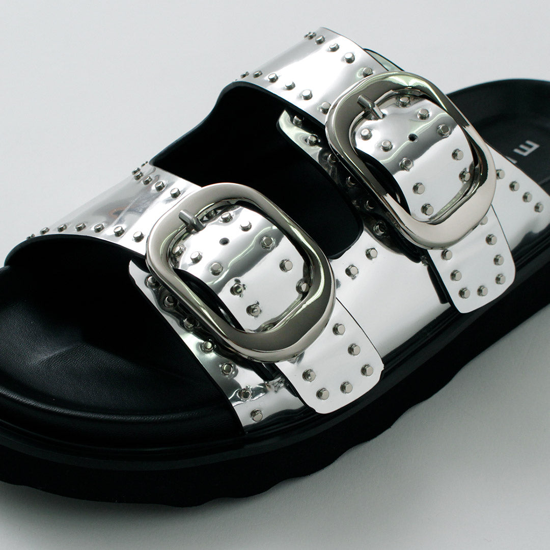 MOHI（モヒ） スタッズ ミラーサンダル / レディース フラット 牛革 本