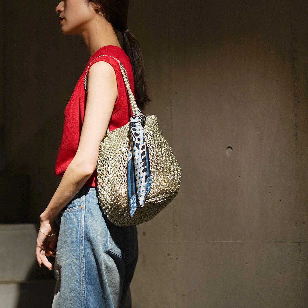 BAGMATI（バグマティ） メッシュ コード編みバッグ METALIC LUREX