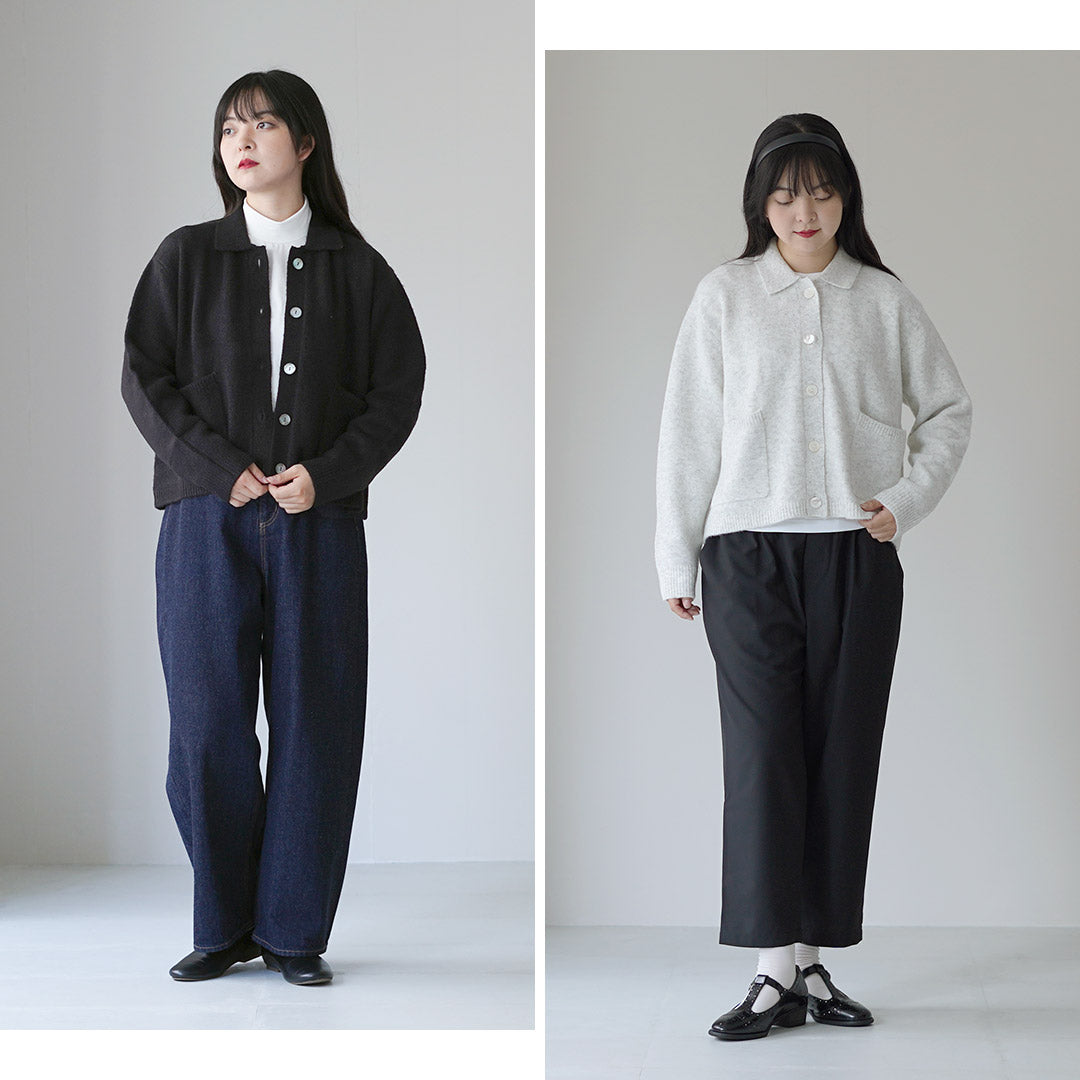 mizuiro ind（ミズイロインド） 襟付き ショートカーディガン / ニット