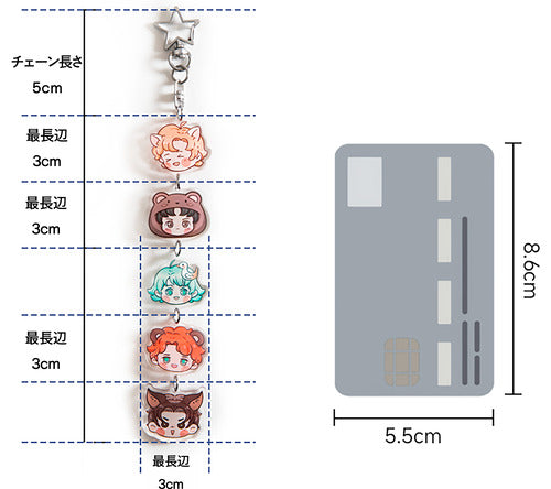 つながる5連アクリルキーホルダー1個から注文ok – idworld