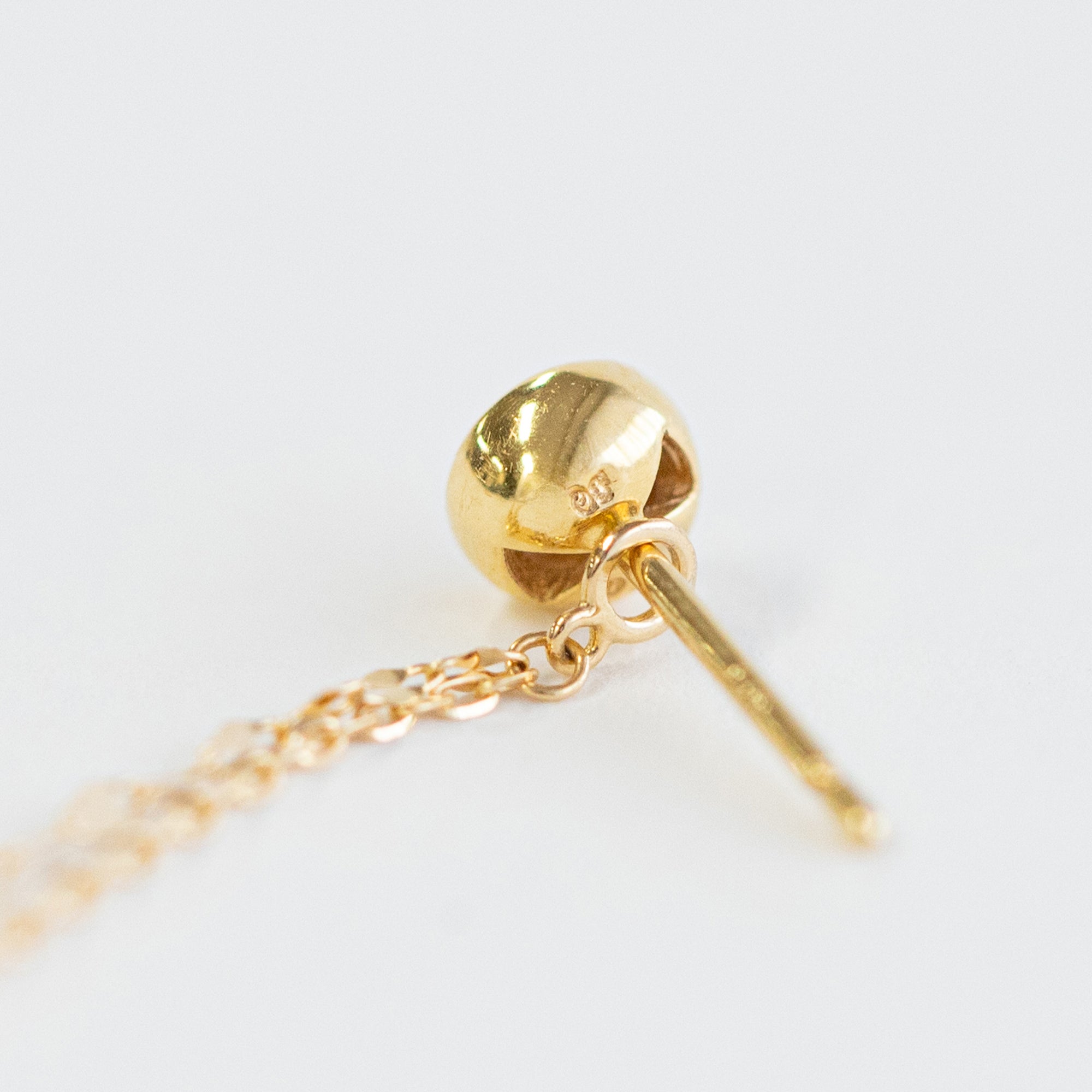 K18/Pt「ダブルチェーンシャイン」チャーム（片耳用