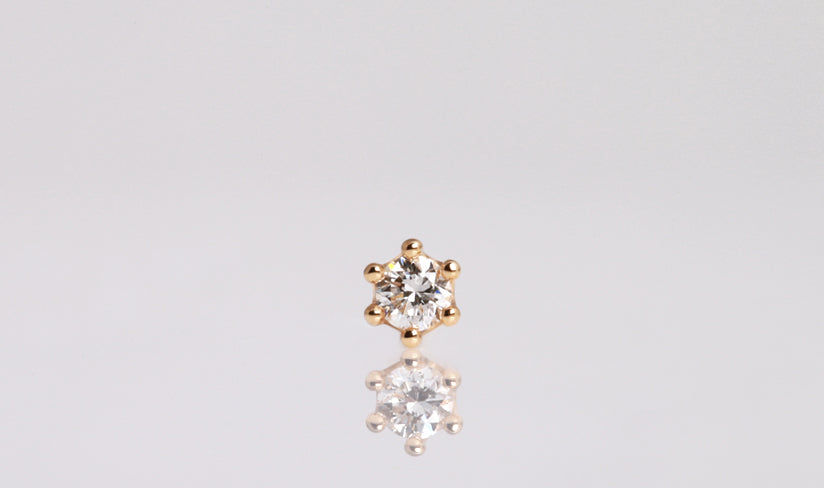 K18/Pt「0.1ctミルククラウン」ピアス｜【オレフィーチェ】Orefice