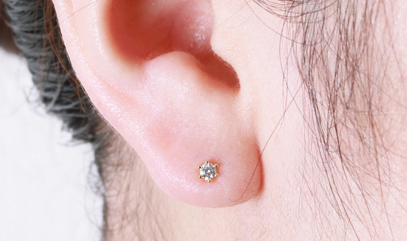 K18/Pt「0.1ctミルククラウン」ピアス｜【オレフィーチェ】Orefice