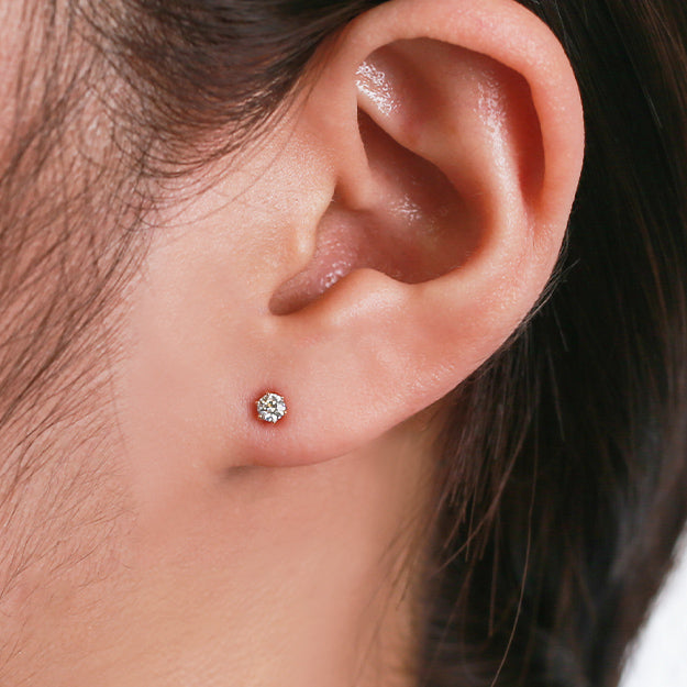 K18/Pt「0.2ctリトルクラウン」ピアス｜【オレフィーチェ】Orefice