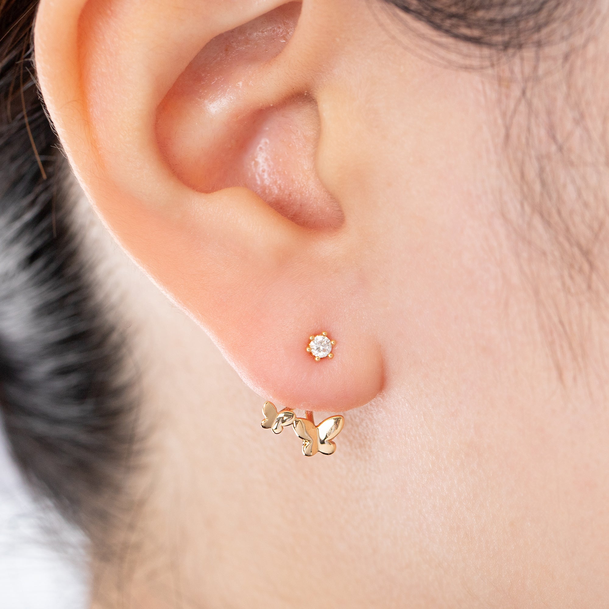 K18/Pt「フルル」ピアスチャーム（片耳用）｜【オレフィーチェ】Orefice