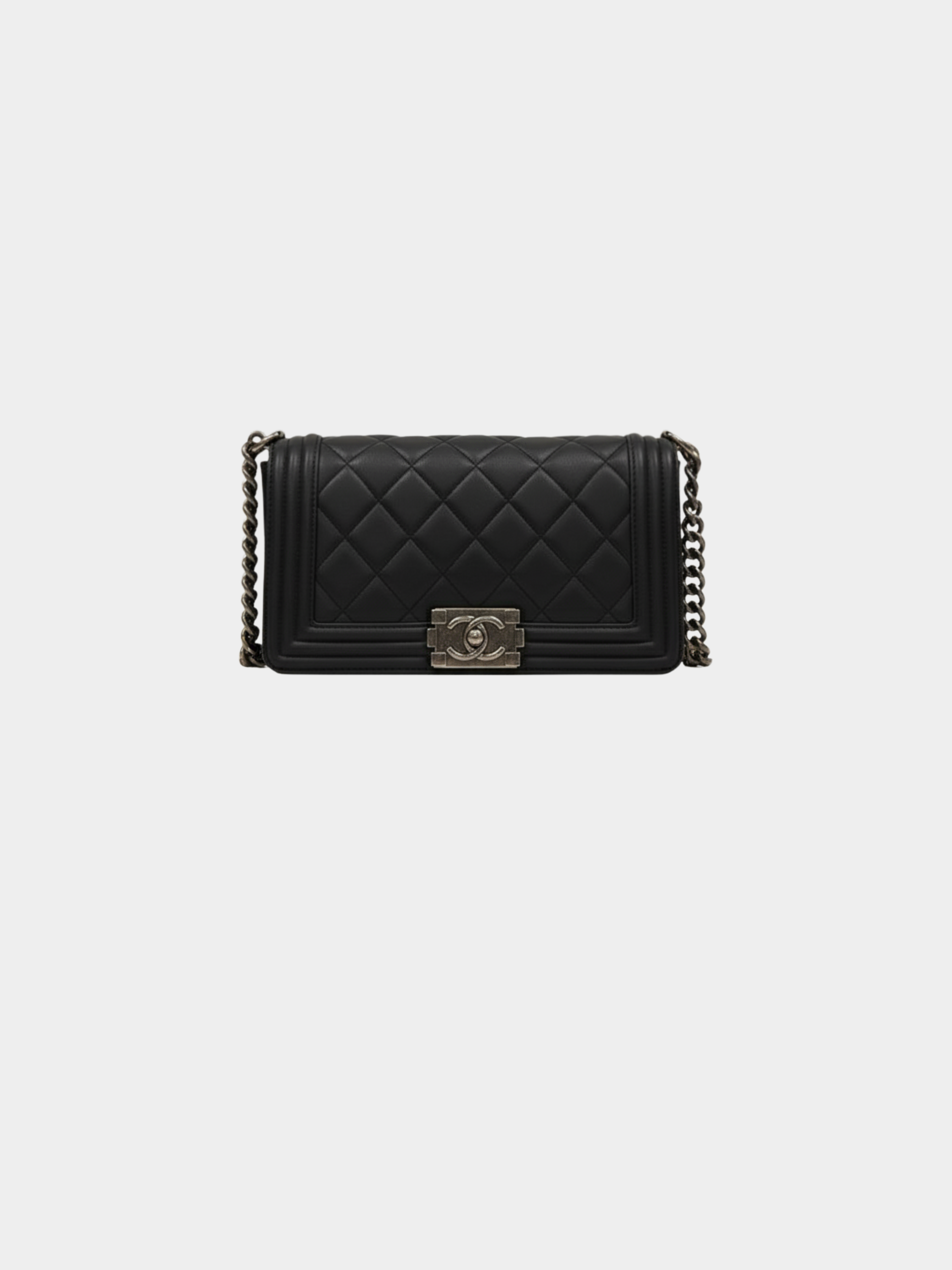 Chanel 2003 Black Chocolate Bar Boston Bag