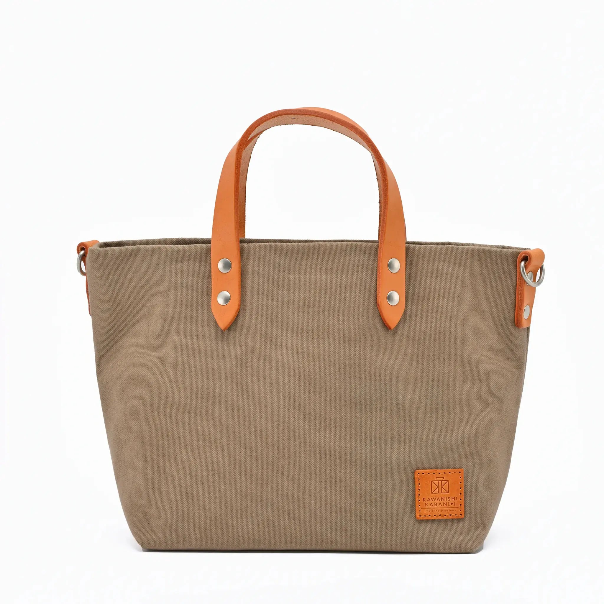 かわいい2way トートアーミーダック×瀬戸内レザー製 minimon［ミニモン