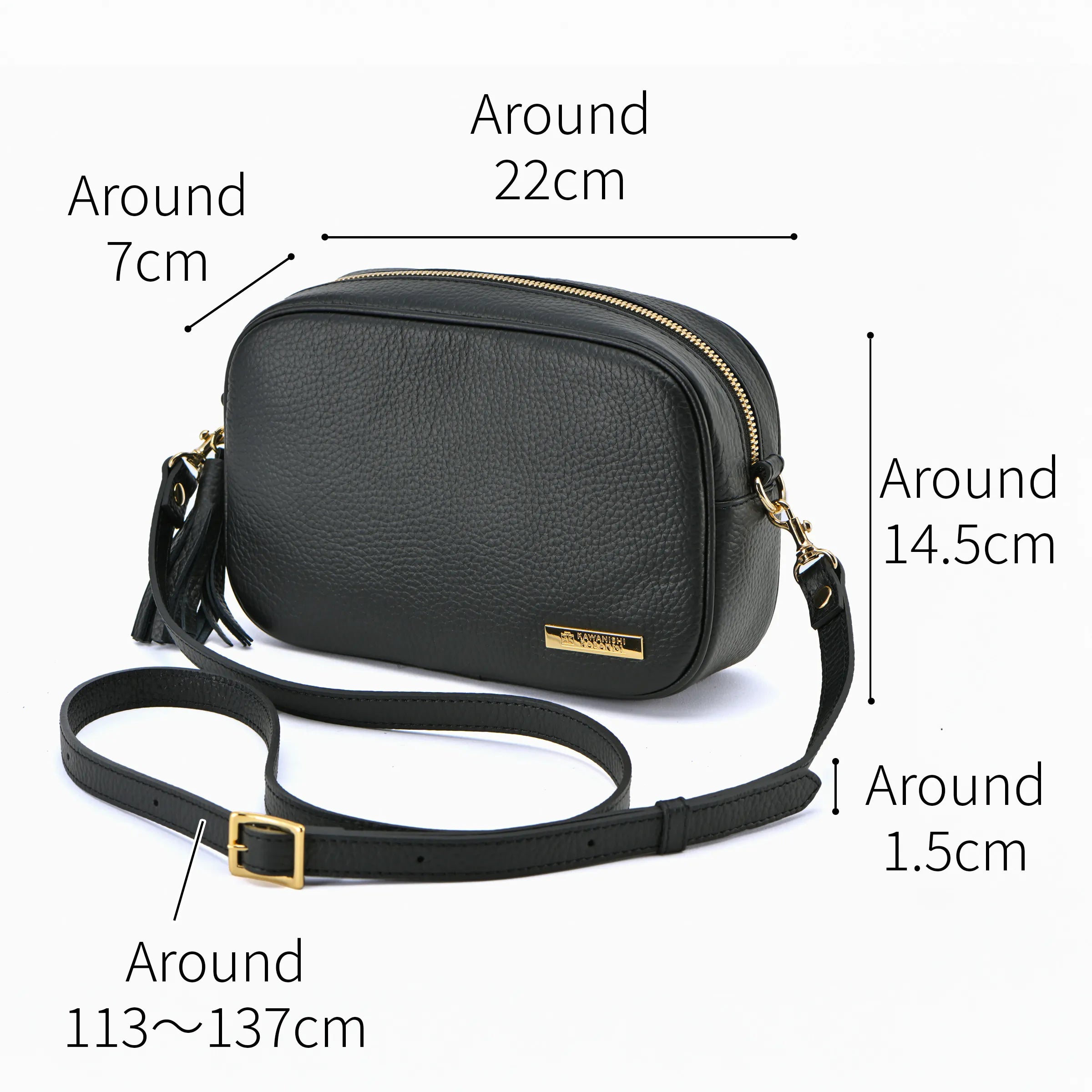 ミニレザーショルダーバッグ 2WAY 本革ポーチとしても使える タッセル