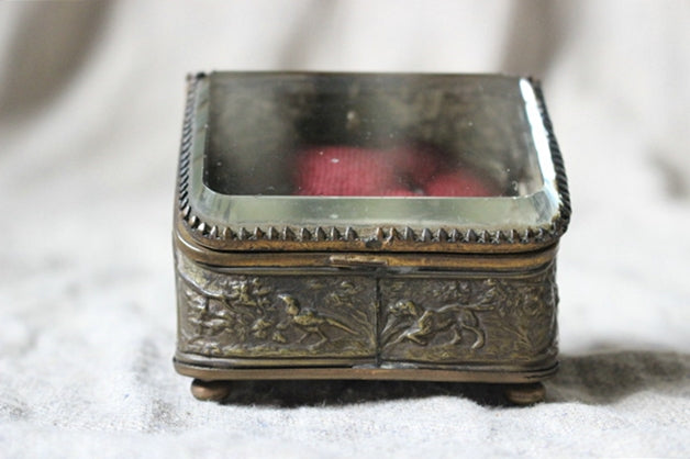 ガラスが美しいジュエリーケース(宝石箱） フランスアンティーク