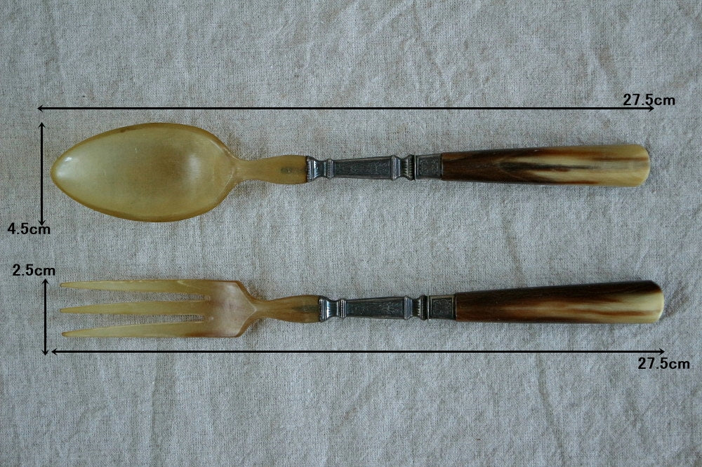 ベークライトのサービングフォーク＆スプーンセット フランス