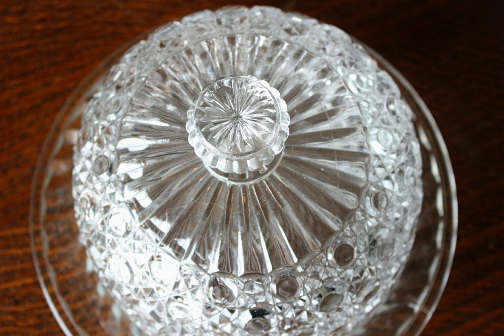 キラキラしたガラスが美しい皿付きチーズドーム（皿直径21.5cm