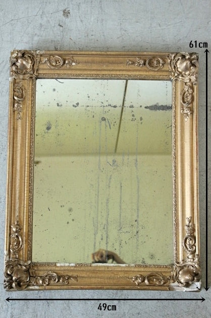 1890年代雰囲気たっぷりなゴールドフレームミラー（鏡） フランス