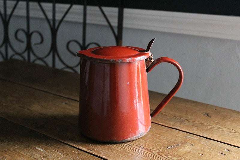 フランスアンティーク 赤茶色のホーロージャグ – チェルシーオールド