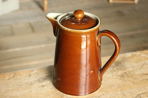 蓋付きのDENBY（デンビー）ポット イギリスアンティーク陶器雑貨